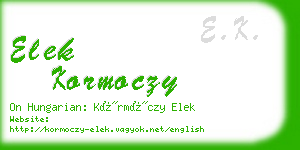 elek kormoczy business card